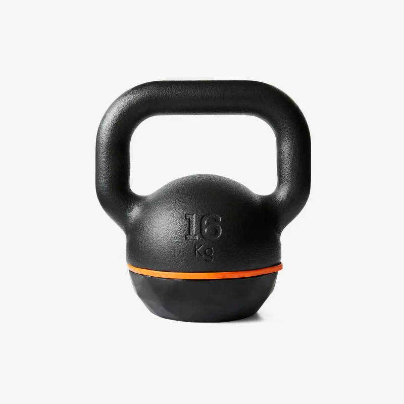 16kg rubber base cast iron kettlebell durable grip friendly