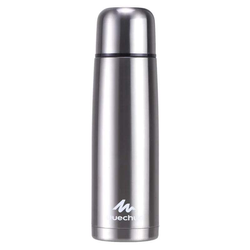 1l stainless steel hiking water bottle with cup insulated leak proof