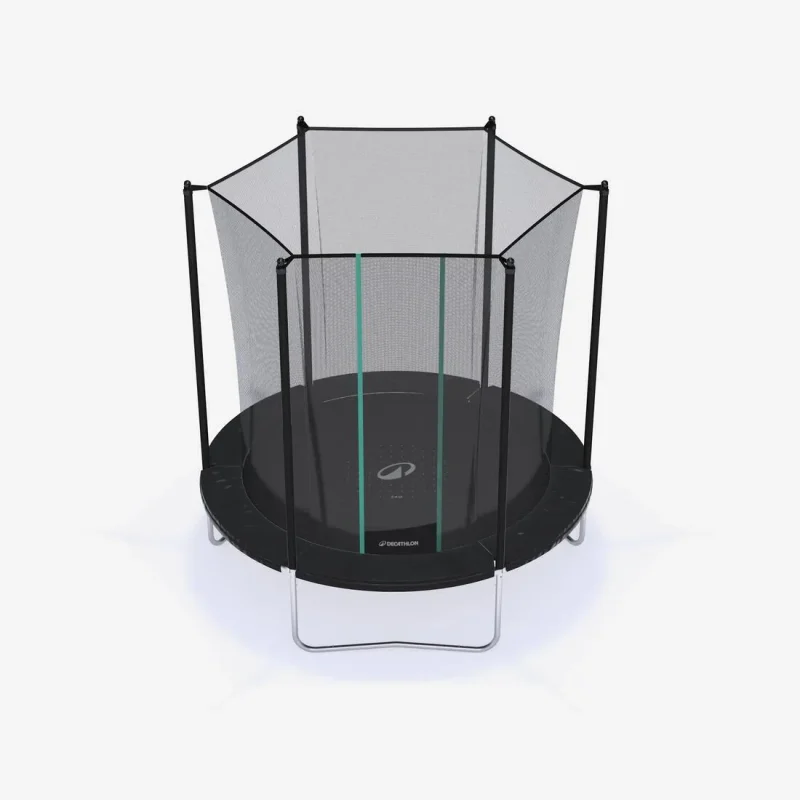 240 trampoline with netting tool free setup