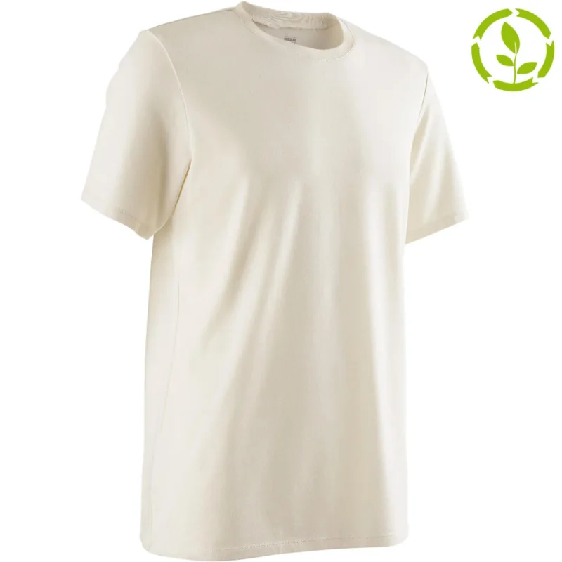 500 regular fit beige gym pilates t shirt