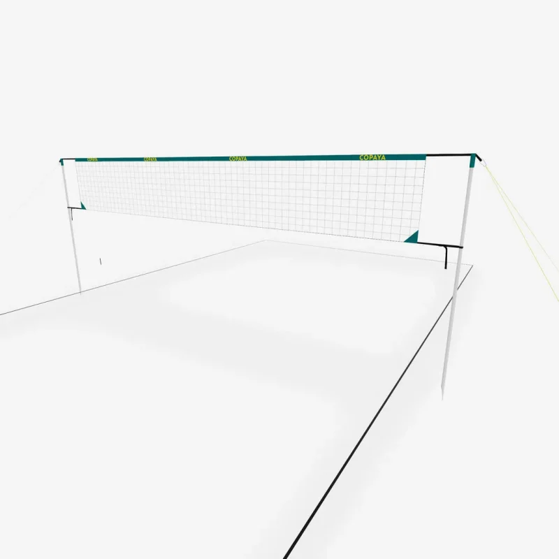 6m blue beach volleyball set complete with net posts