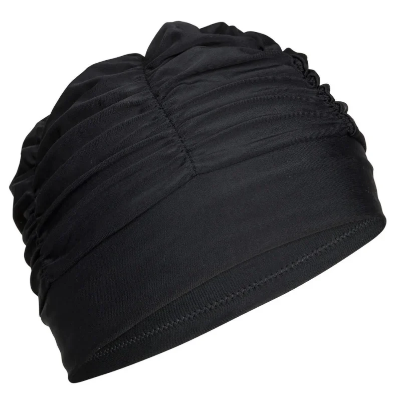 black mesh swimming cap voluminous durable