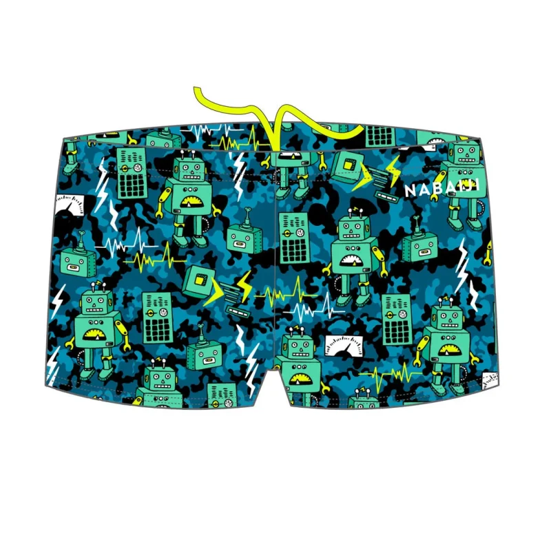 boys robot design swim shorts super fit