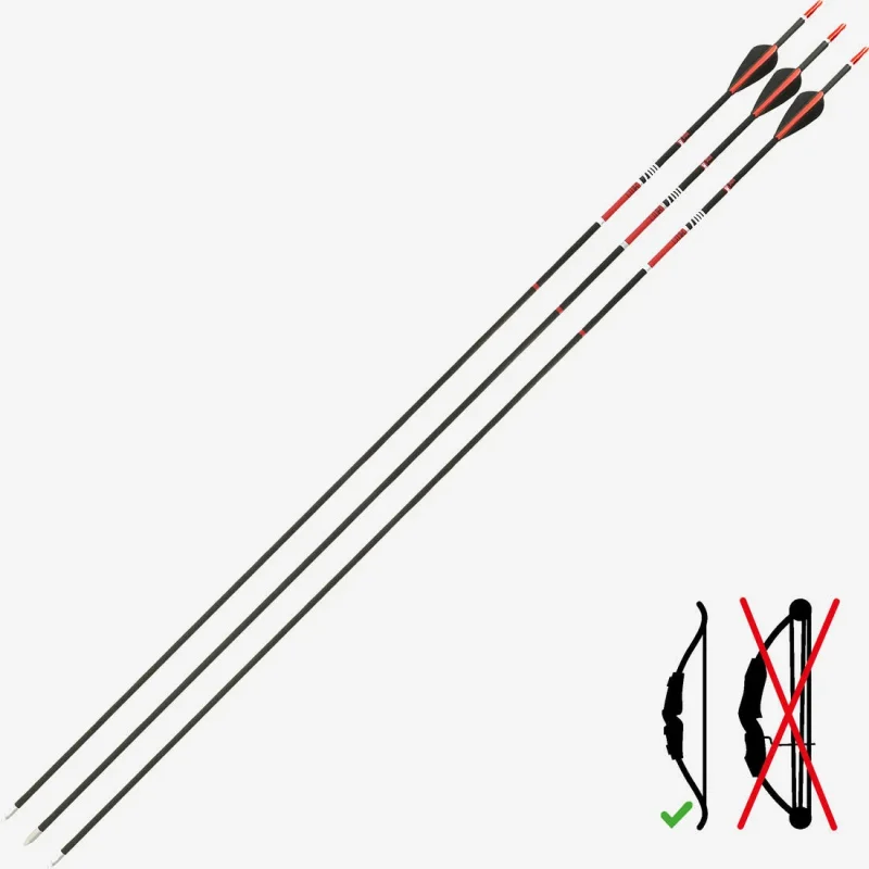 carbon recurve bow arrows tri pack club 700