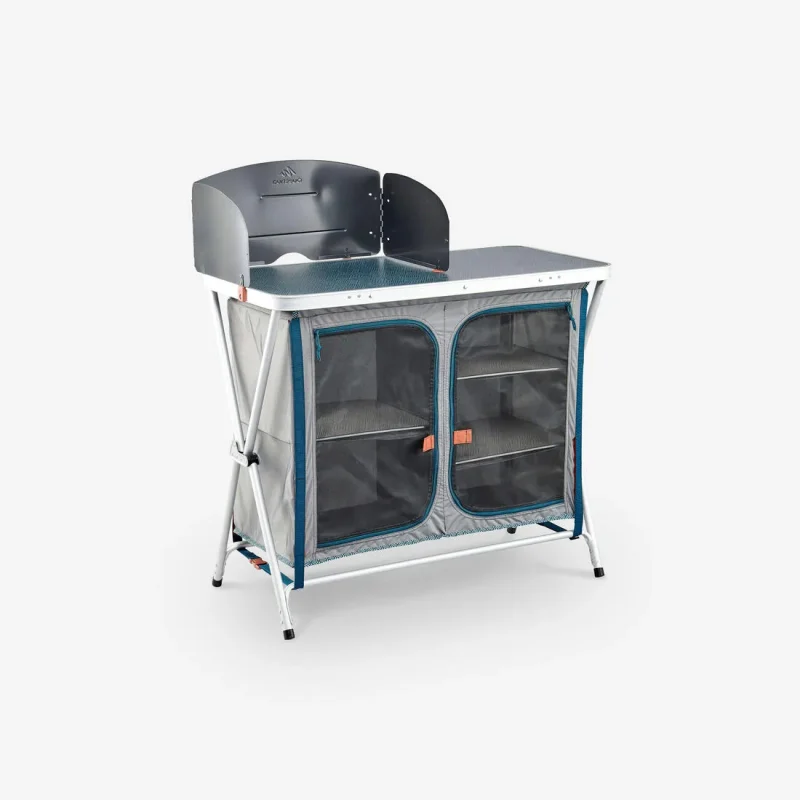 compact folding camping kitchen unit for easy storage