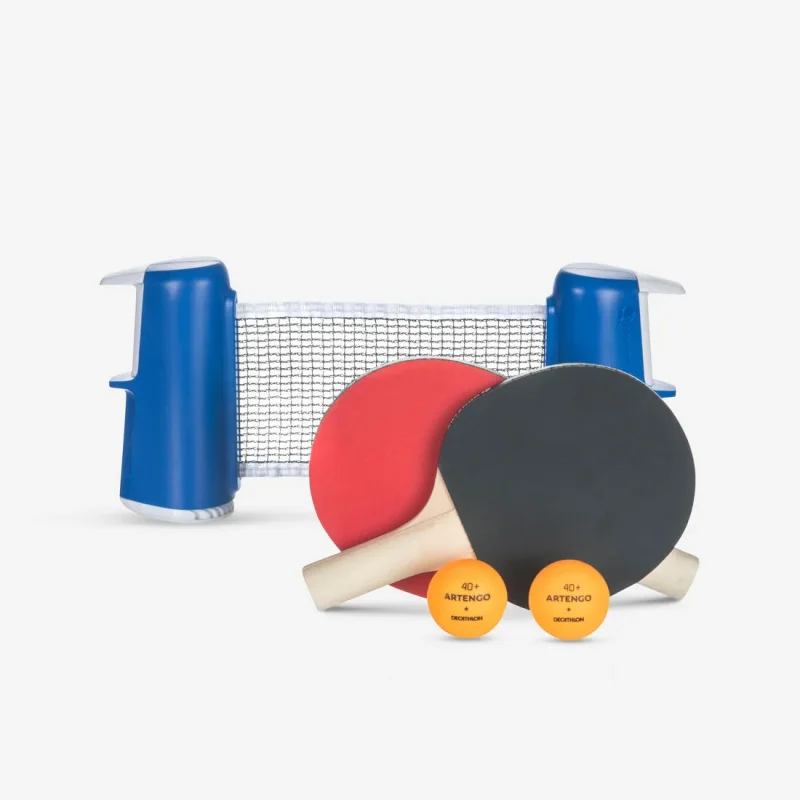 compact indoor table tennis set w rollnet 2 bats 2 balls