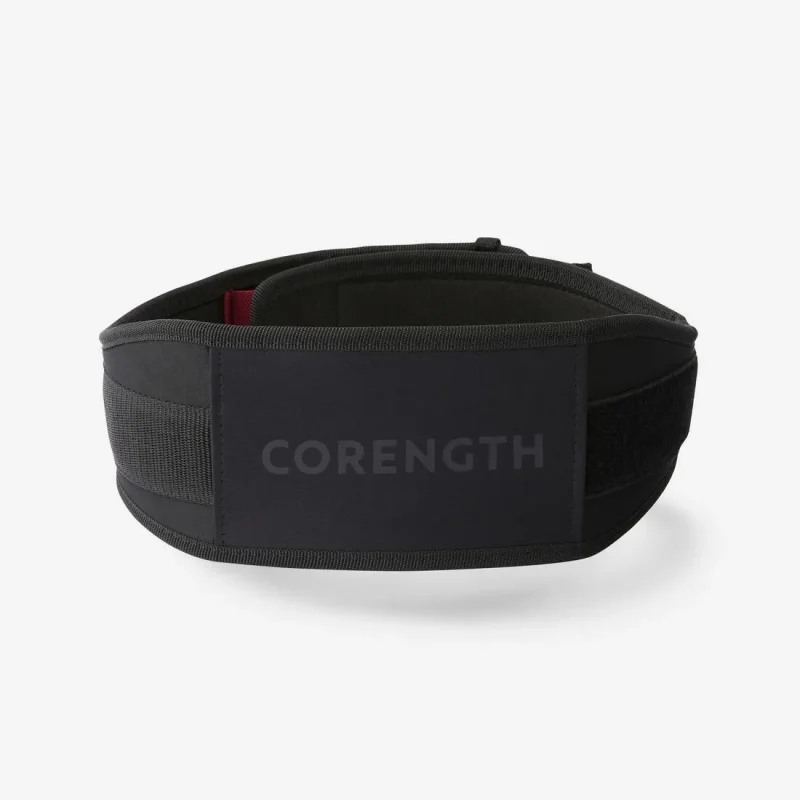 dual nylon weight training belt black