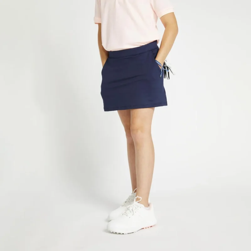 girls navy blue golf skort mw500 easy returns