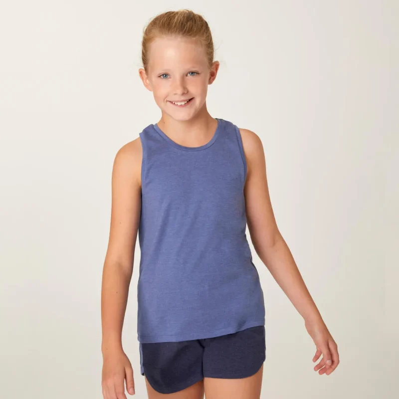 girls soft blue cotton tank top 500