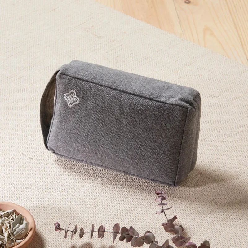 grey yoga block cushion premium fabric ideal for stretching