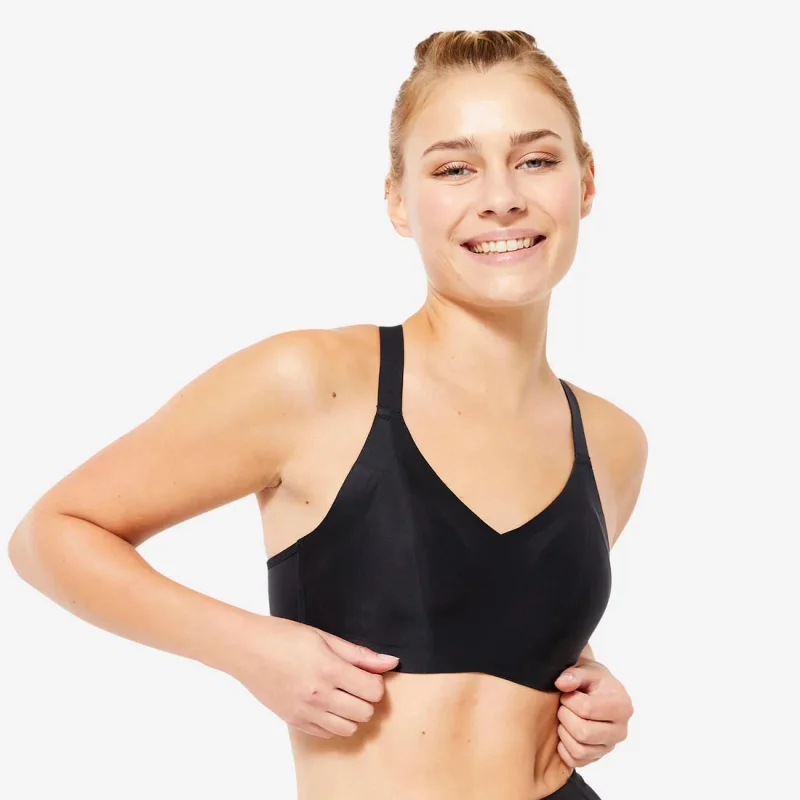 high support invisible women s sports bra black