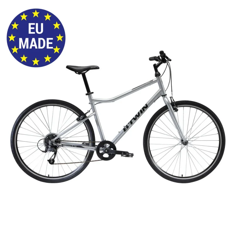 hybrid riverside 120 bike metal grey