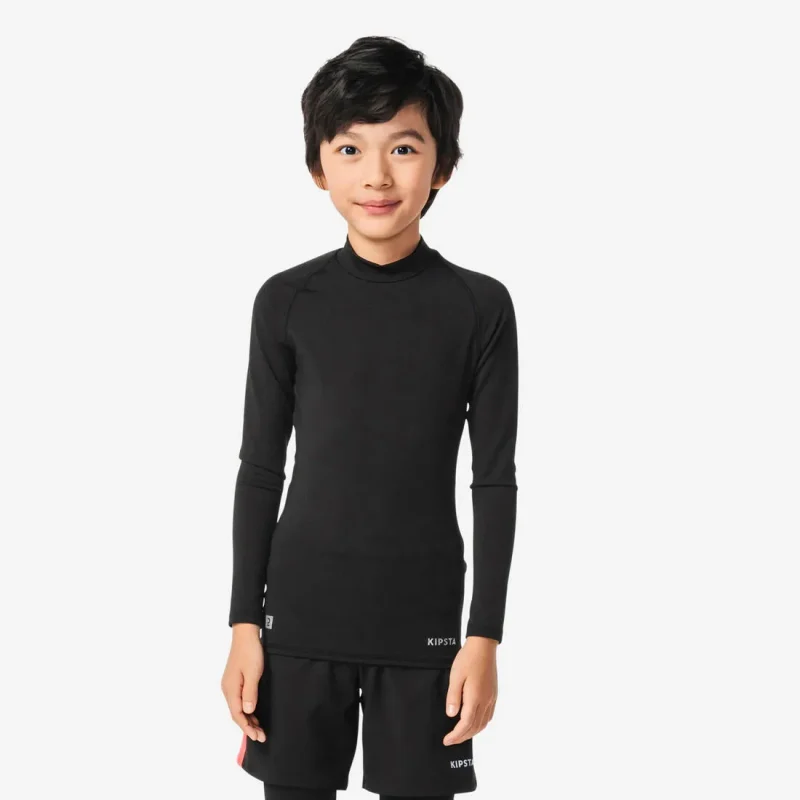 kids black thermal football base layer top keepcomfort 100