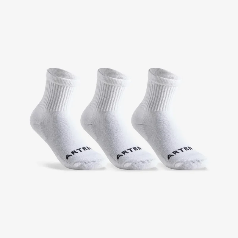 kids high racket sports socks rs100 tri pack white