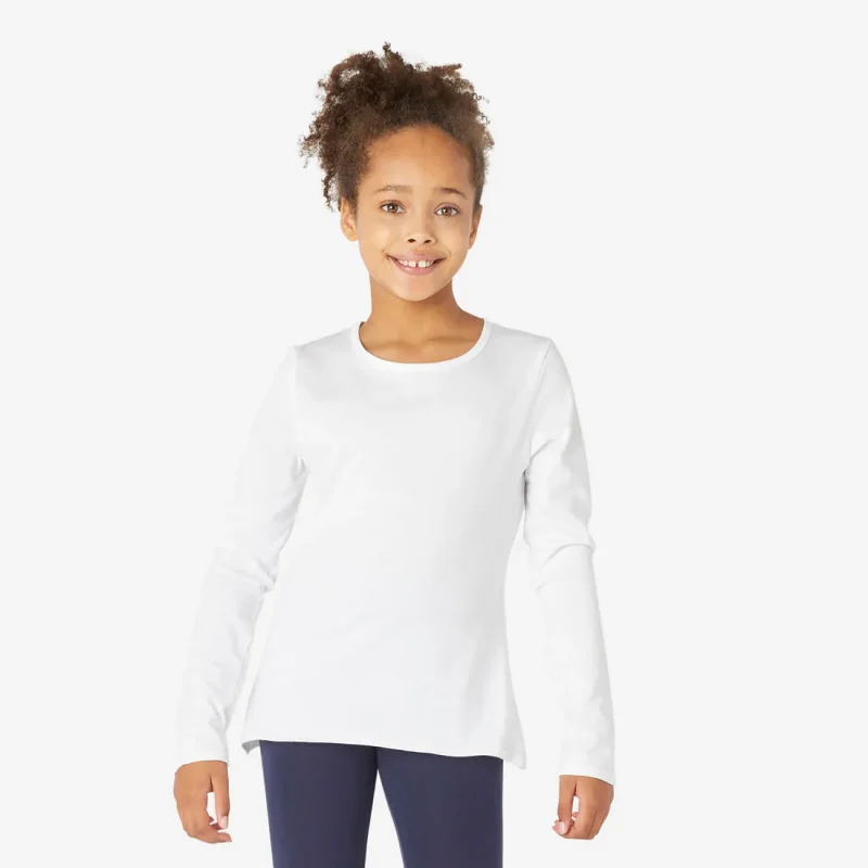 kids white cotton long sleeve t shirt