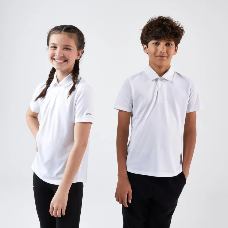 kids white tennis polo shirt tpo100