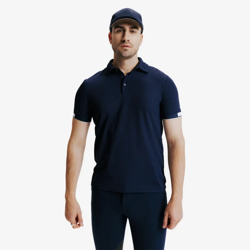 men s blue riding polo shirt