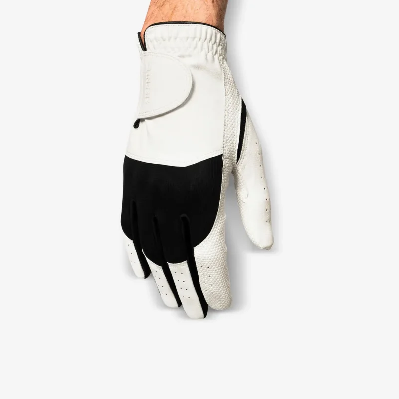 men s left handed golf glove white black