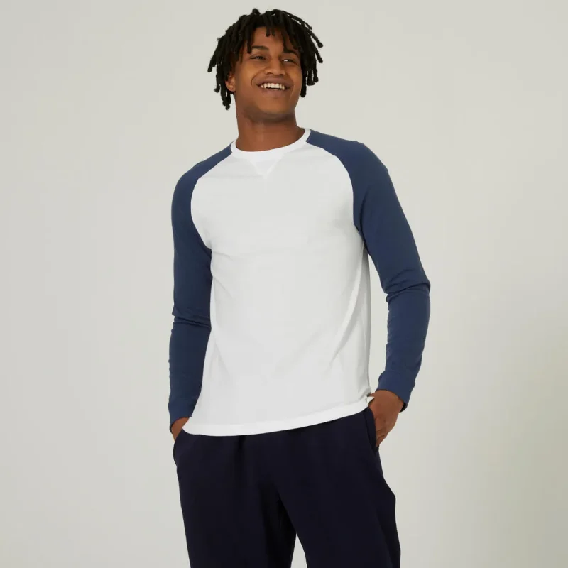 men s performance long sleeve t shirt 520 white blue