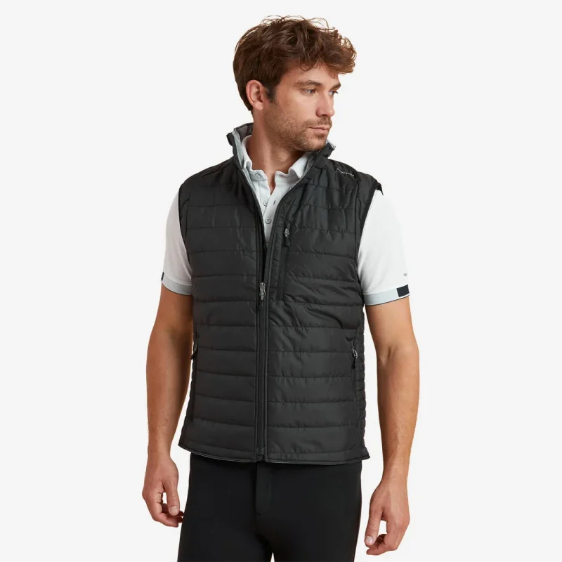 men s sleeveless padded riding jacket black