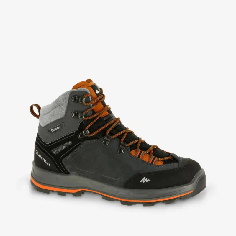 men s waterproof leather trekking boots mt100 shark