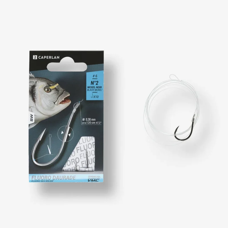 seabream fluorocarbon spade end hooks for sea fishing