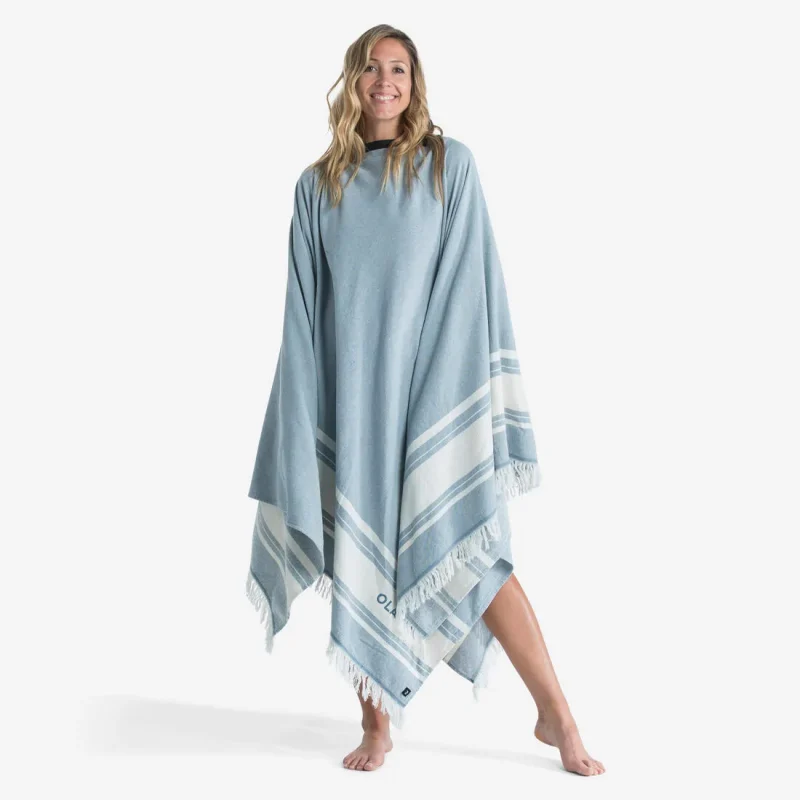 seamless grey blue 190x190cm beach towel poncho easy returns