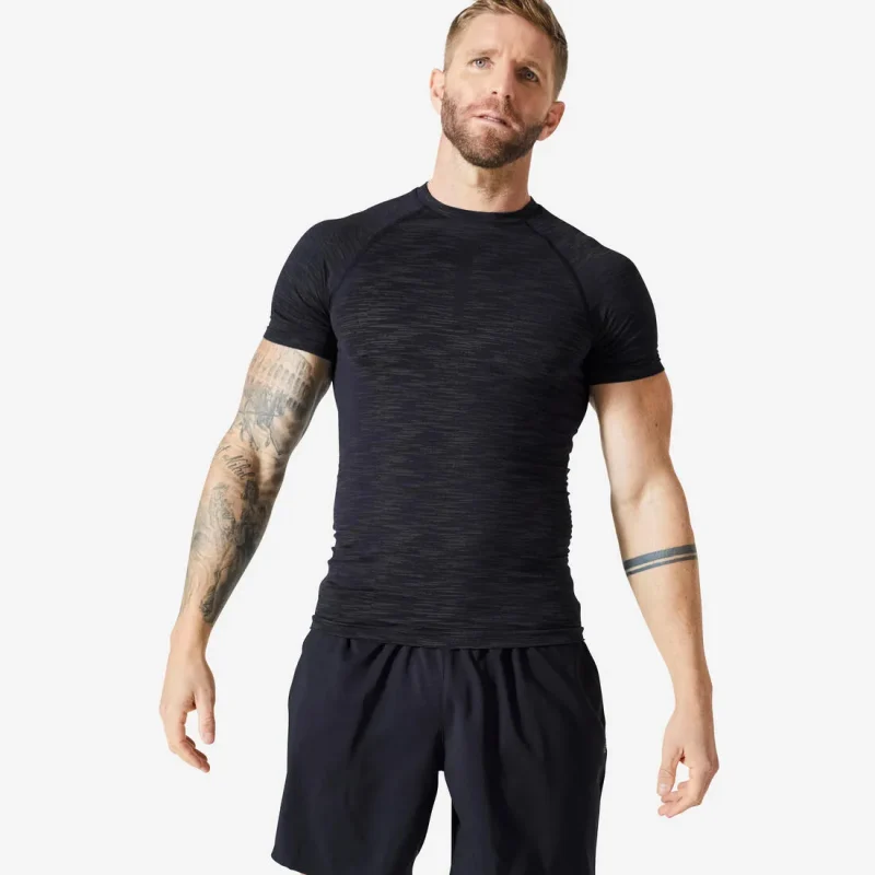 short sleeved compression training t shirt