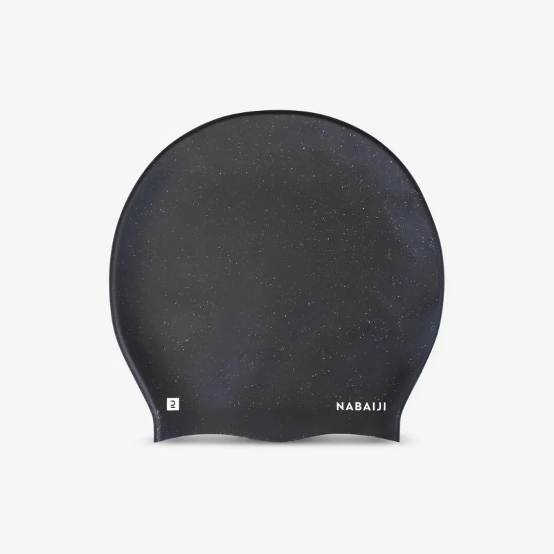 thick hair silicone swimming cap one size black